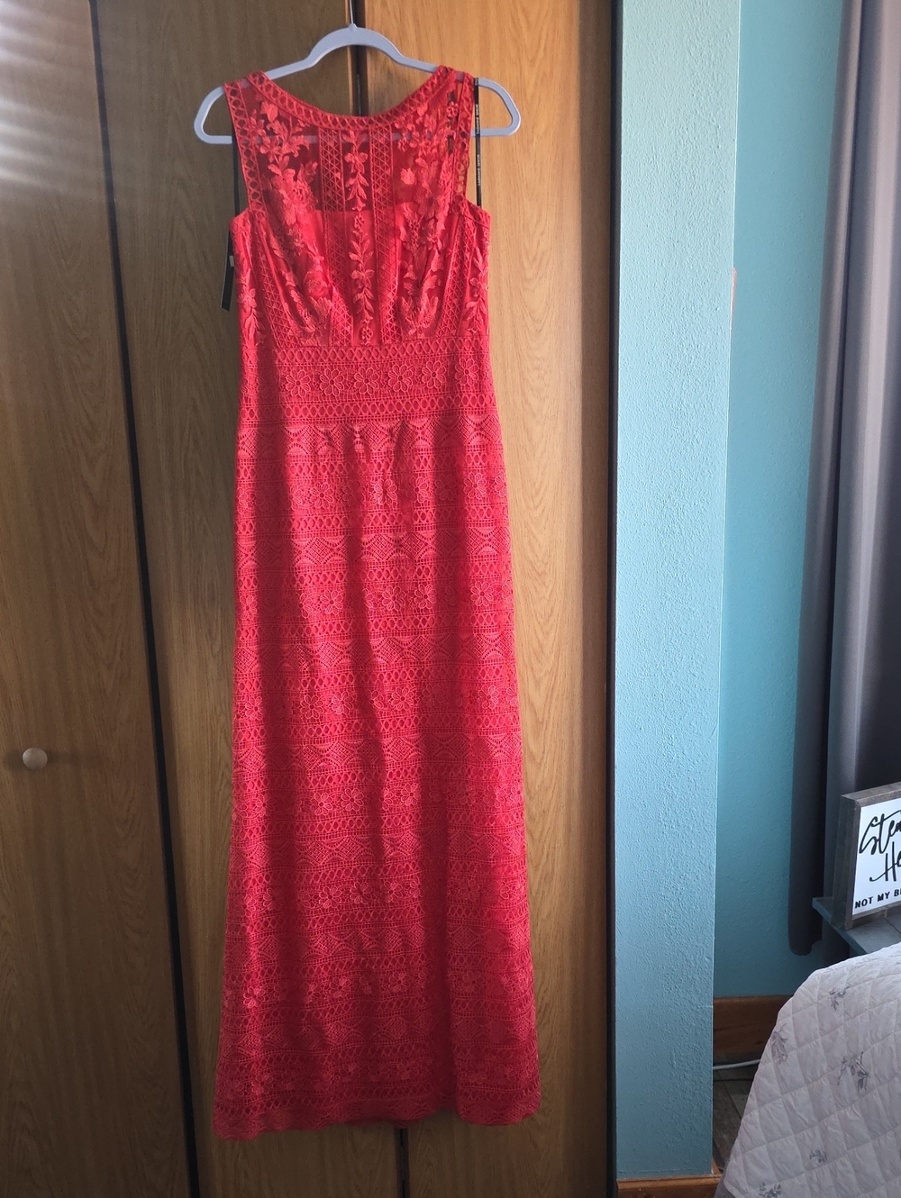 Tadashi Shoji Corral Lace Maxi Gown